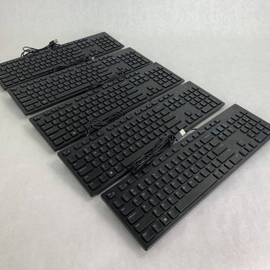 Lot of 5 Dell KB216 Wired Keyboard Black