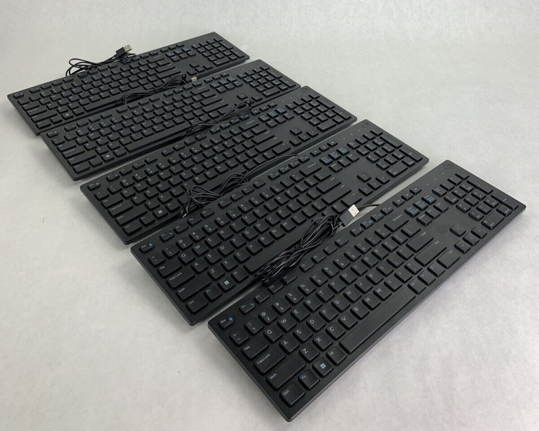 Lot of 5 Dell KB216 Wired Keyboard Black