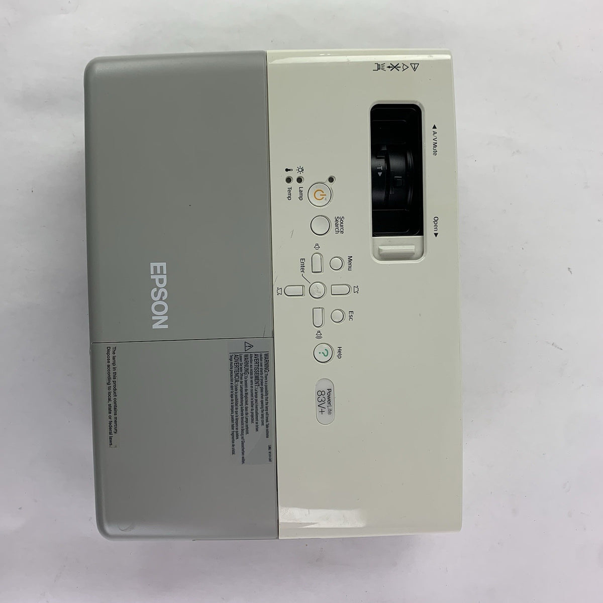 Epson H371A PowerLite 83+ LCD Projector - Tested No Remote 0 Lamp Hours7
