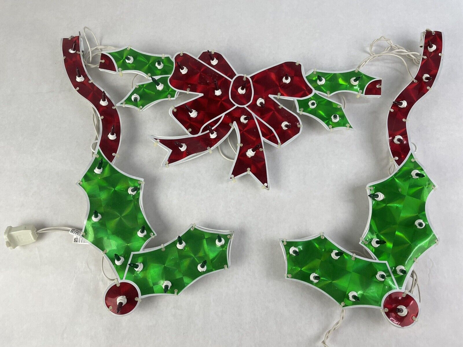 Celebrations 48" Holographic Holly With Bow Lighted Sign - Tested