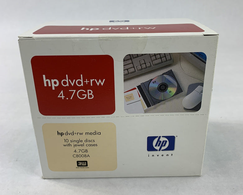 HP C8008A 4.7GB Rewritable DVD+RW Disc NOS 10 Pack New OEM Sealed