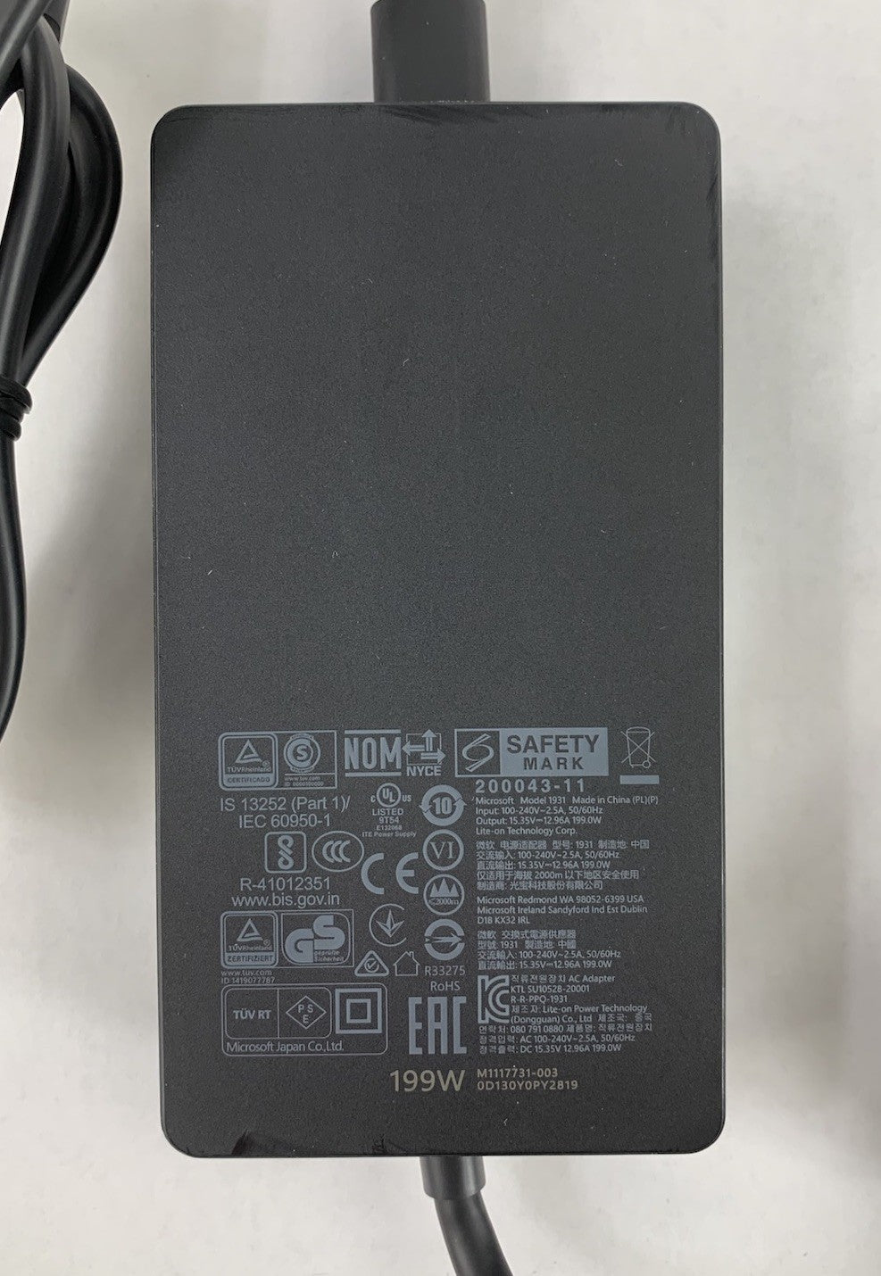 Microsoft 1931 199W AC Adapter Power Supply5