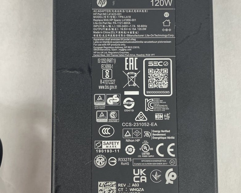 HP TPN-LA18 240V 1.7A Blue Tip AC Adapter No Power Cord Lot of 5