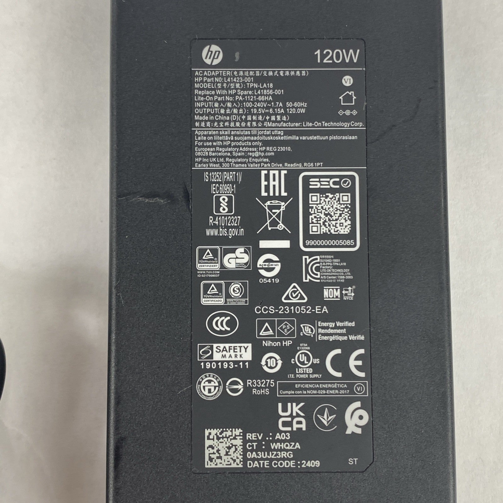 HP TPN-LA18 240V 1.7A Blue Tip AC Adapter No Power Cord Lot of 55