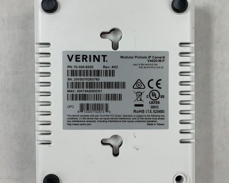 Verint V4420-M-P Modular Pinhole IP Camera (Control Module Only)