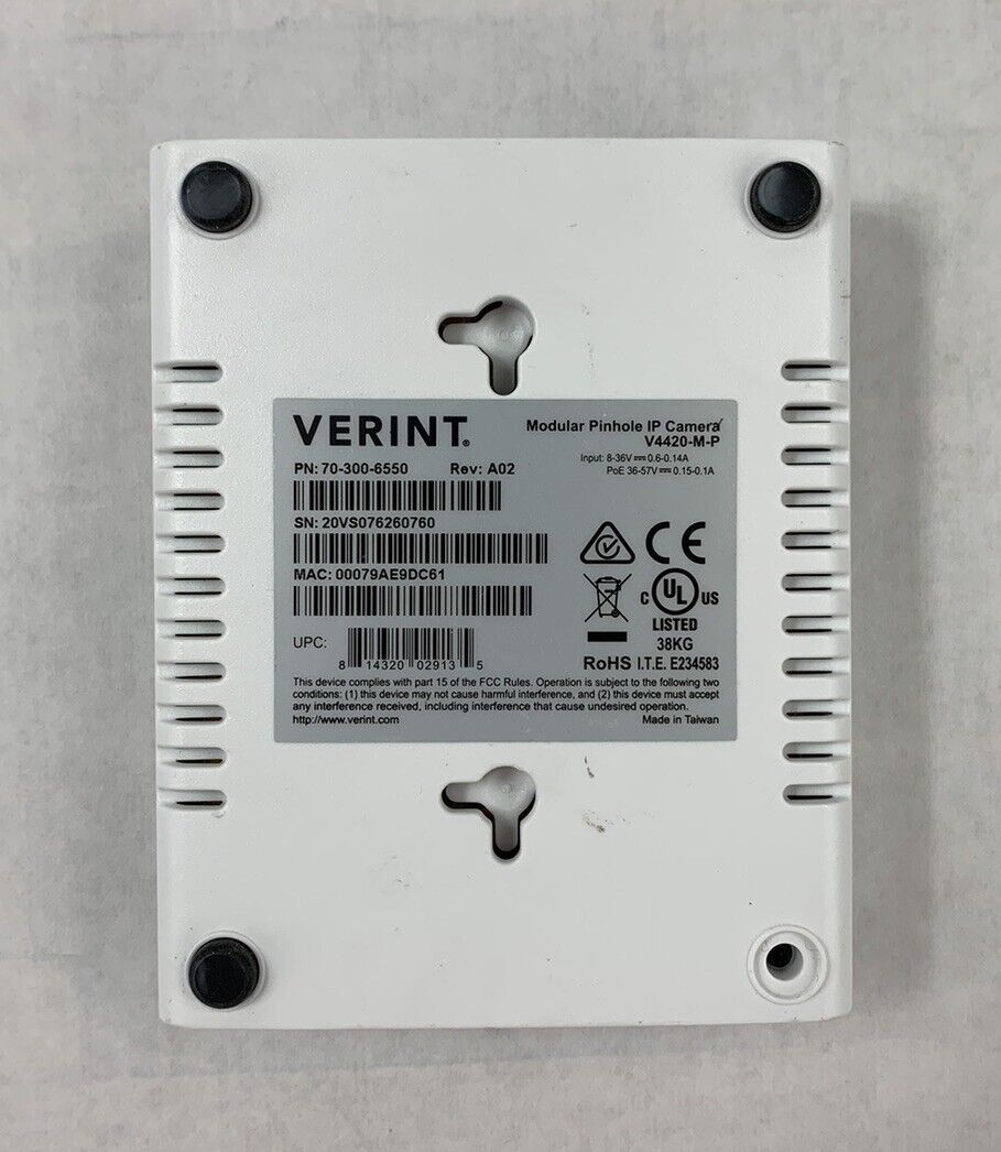 Verint V4420-M-P Modular Pinhole IP Camera (Control Module Only)