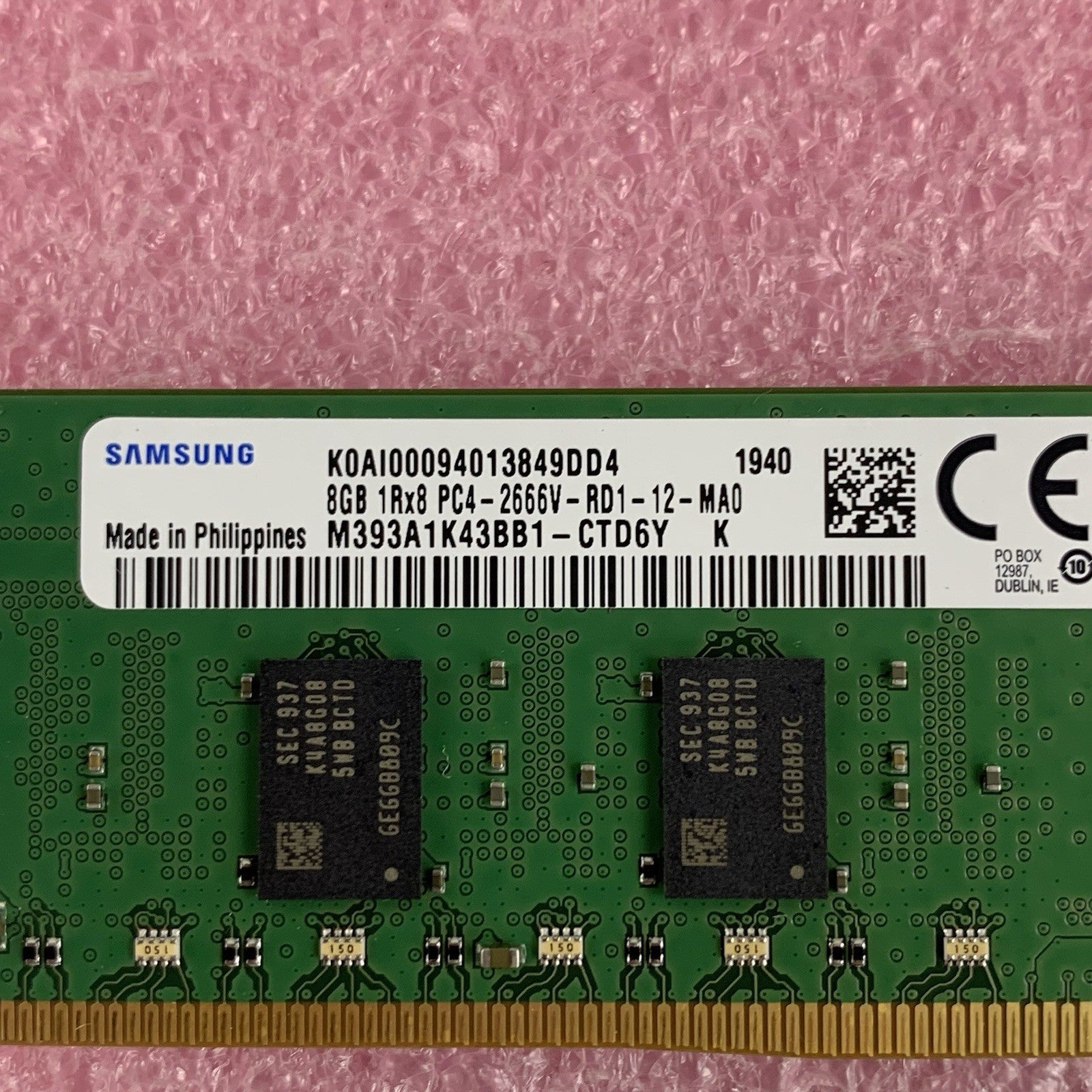 Samsung M393A1K43BB1-CTD6Y 8 GB 1x8GB DDR4-2666 Computer Memory Ram Lot of 2x3