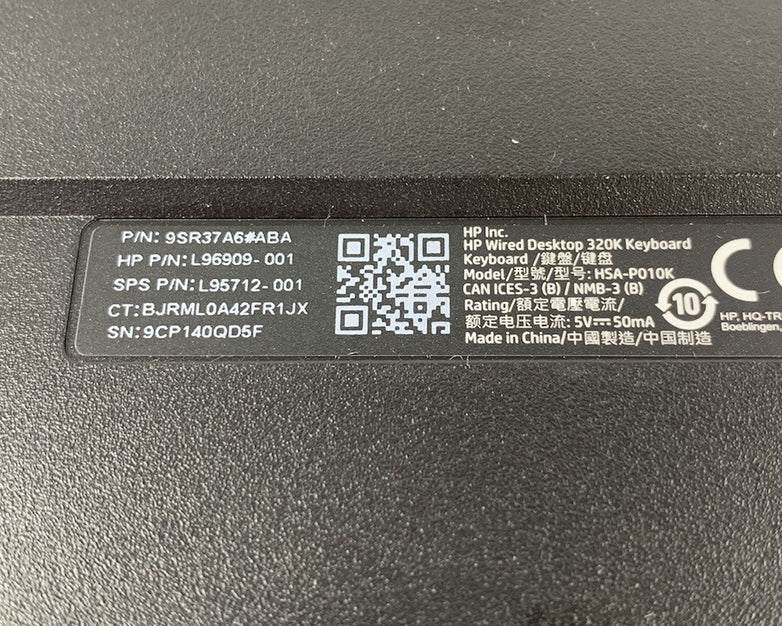 HP HSA-P010K L96909-001 320K USB-Wired Desktop Keyboard (Lot of 5)