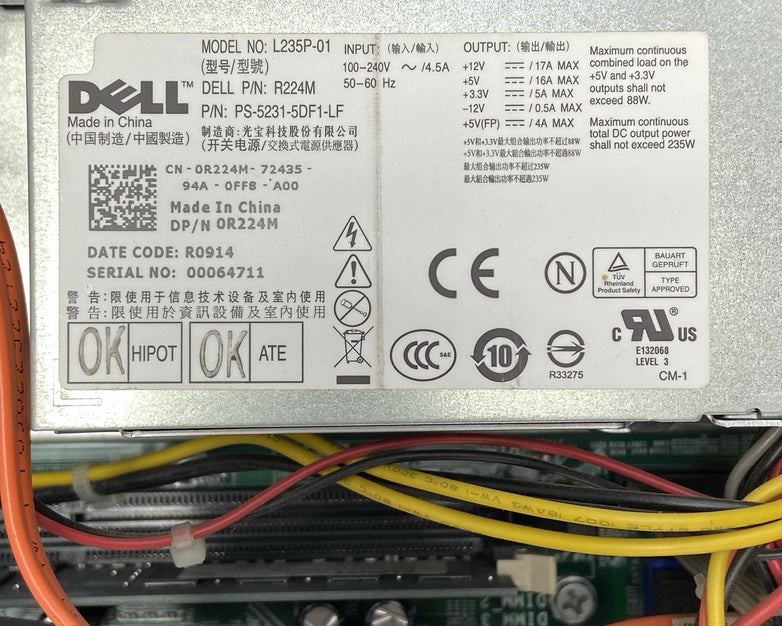 Dell Optiplex 760 SFF Intel Core 2 Duo R8400 3.33GHz 4GB RAM No HDD No OS