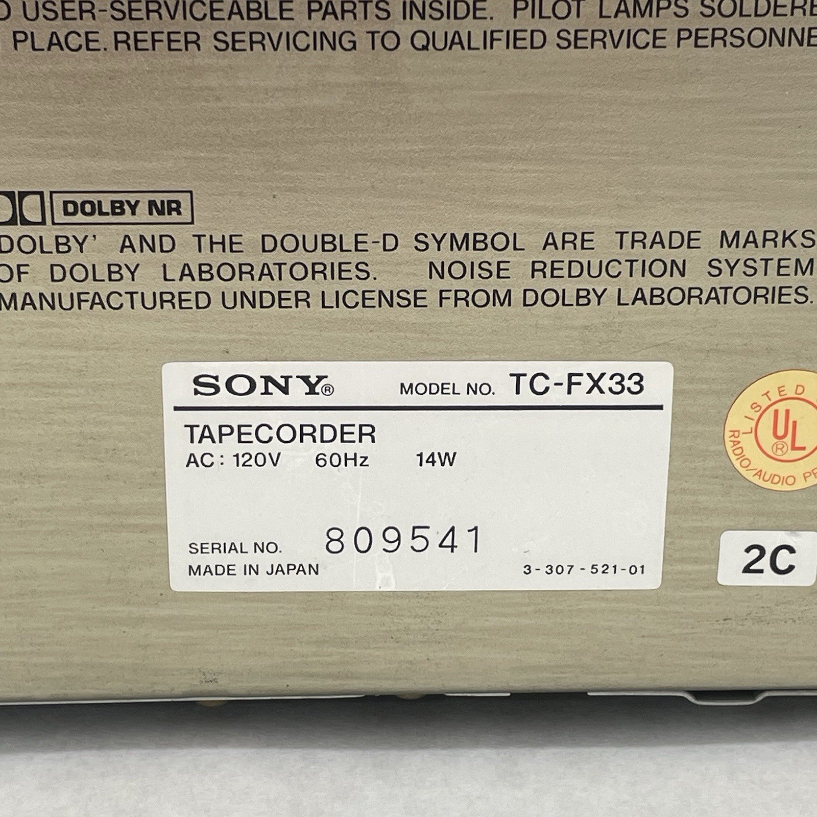 Sony TC-FX33B Stereo Cassette Deck For Parts11