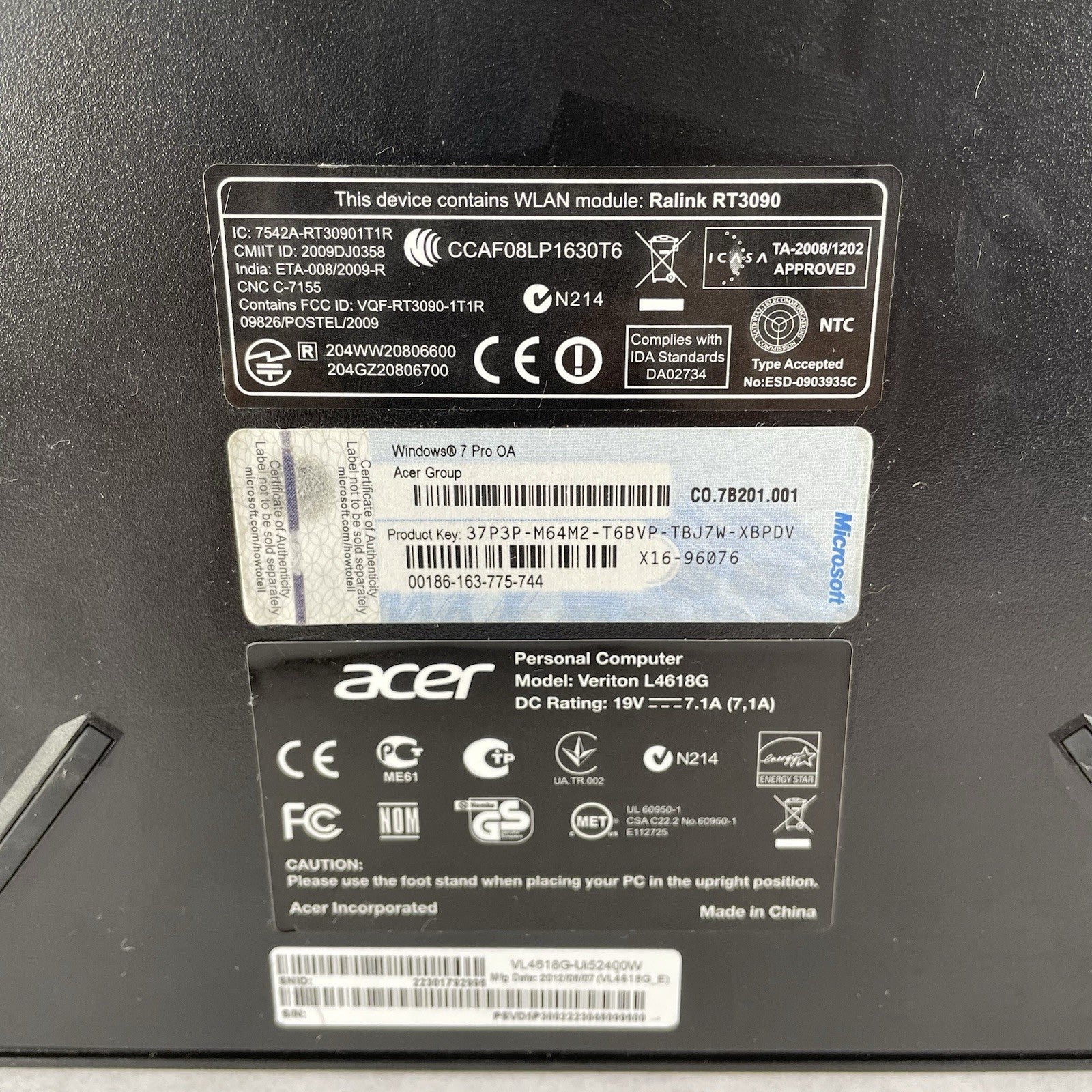 ACER Veriton L4618G Micro Intel Core i5-2400S 2.50 GHz 1x4 Gb RAM No HDD No OS