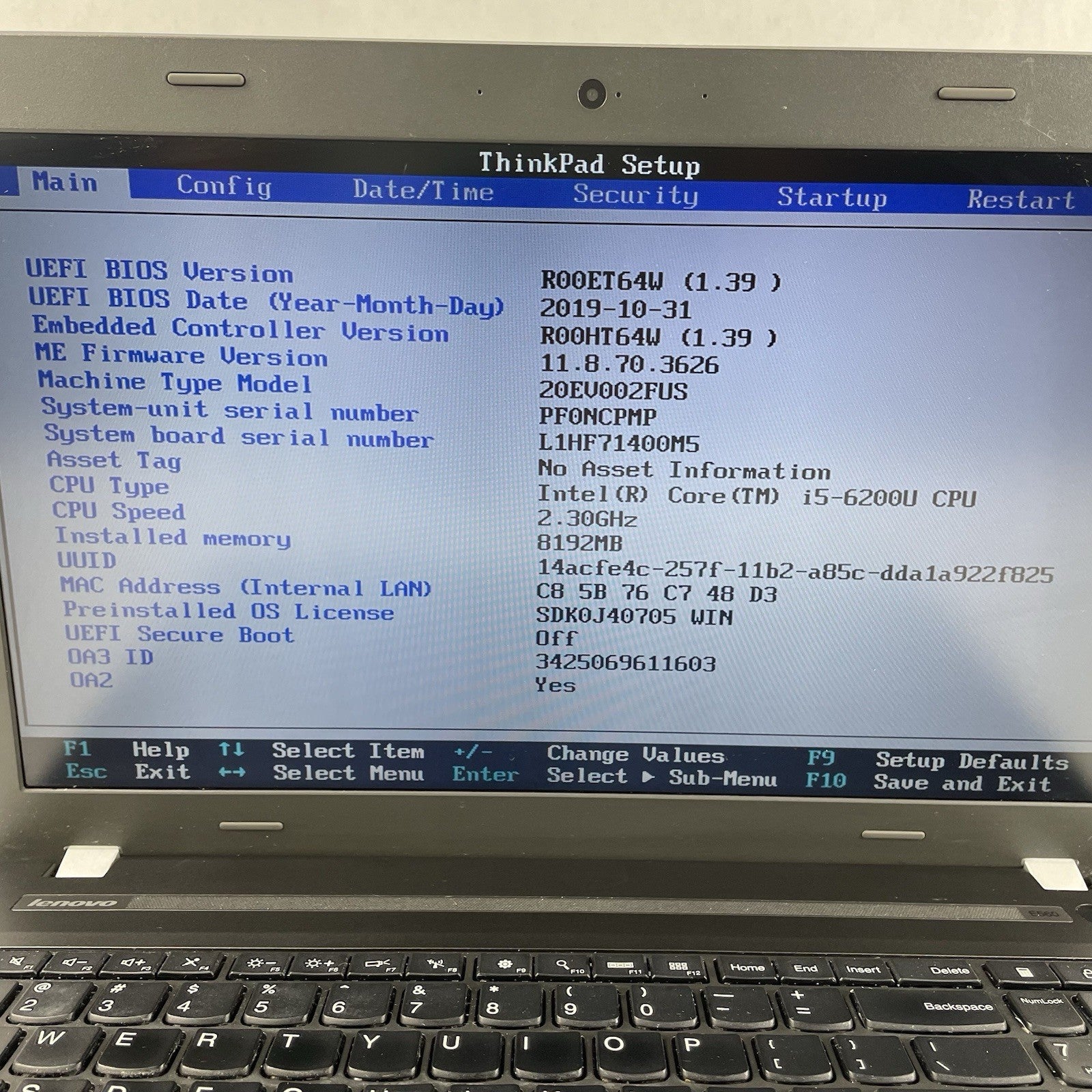 Lenovo ThinkPad E560 15.6" i5-6200U 2.30 GHz 8 GB RAM No SSD/OS/AC2
