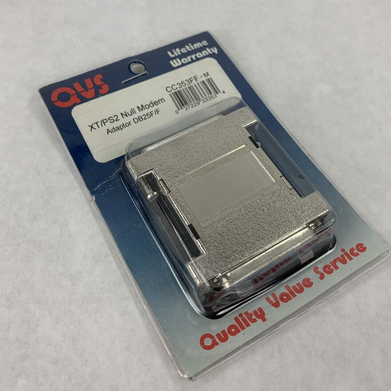 New QVS CC353FF-M  XT/PS2 Null Modem Adapter DB25F/F