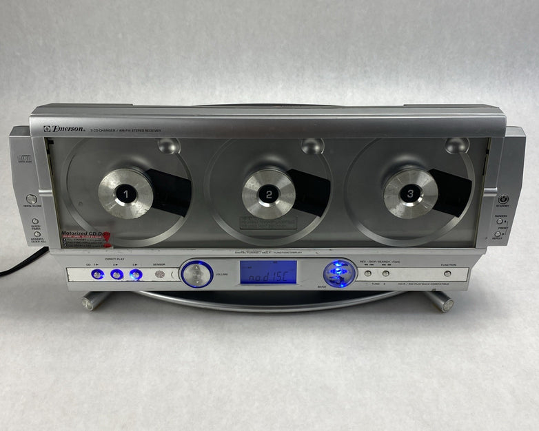 Emerson MS3108 3 CD Changer AM/FM Radio With Speakers - For Parts or Repair