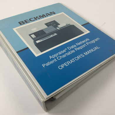 Beckman Appraise Data Network Patient Chartable Report Program Manual
