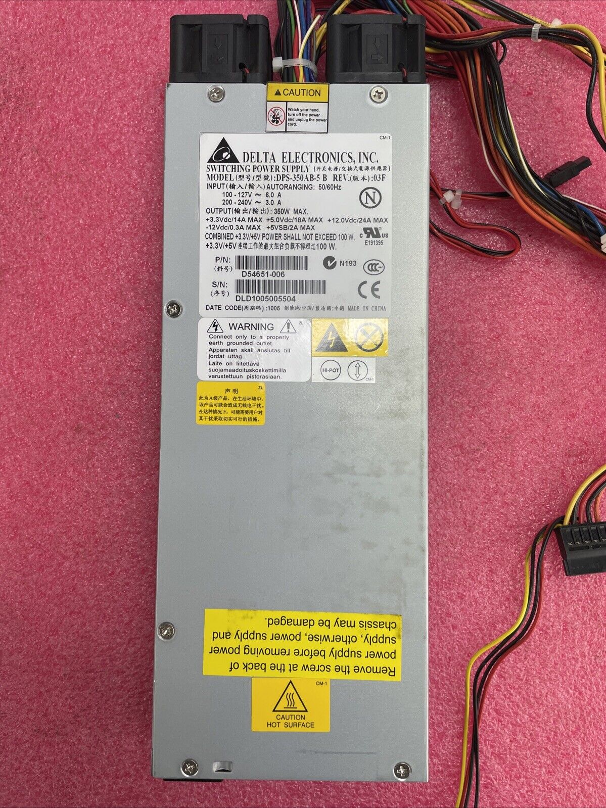 Delta Electronics DPS-350AB-5 B Rev 03F 350W Power Supply