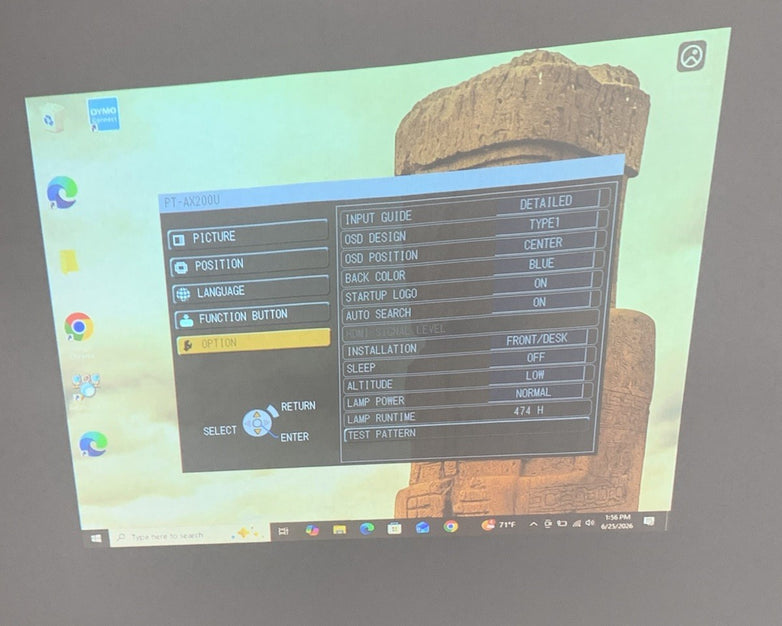 Panasonic PT-AX200U LCD Lamp Projector 474 Lamp Hours - No Remote