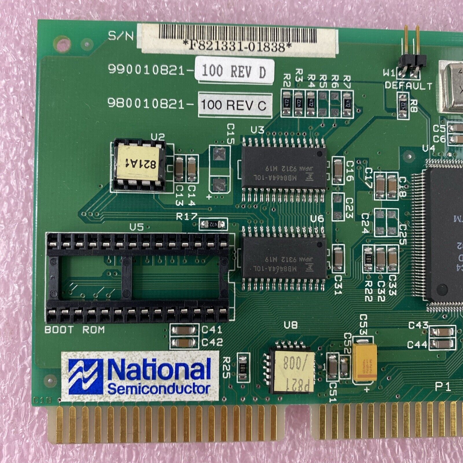 National Semiconductor 990010821-100 ISA Ethernet Adapter UNTESTED