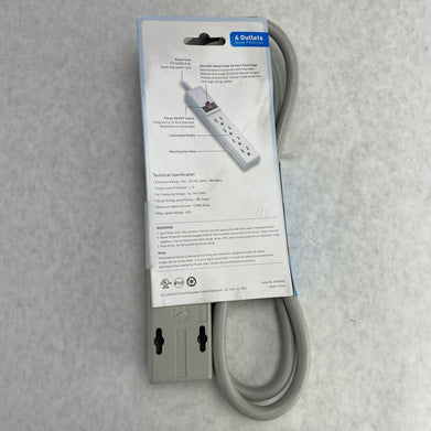 SurgExpert S9P402A6 4 Outlet 180J Surge Protector 3ft Power Strip (Lot of 2)
