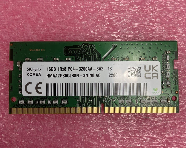 SK hynix 16GB 1Rx8 DDR4 PC4-3200AA-SA2 HMAA2GS6CJR8N-XN SODIMM Laptop Memory RAM