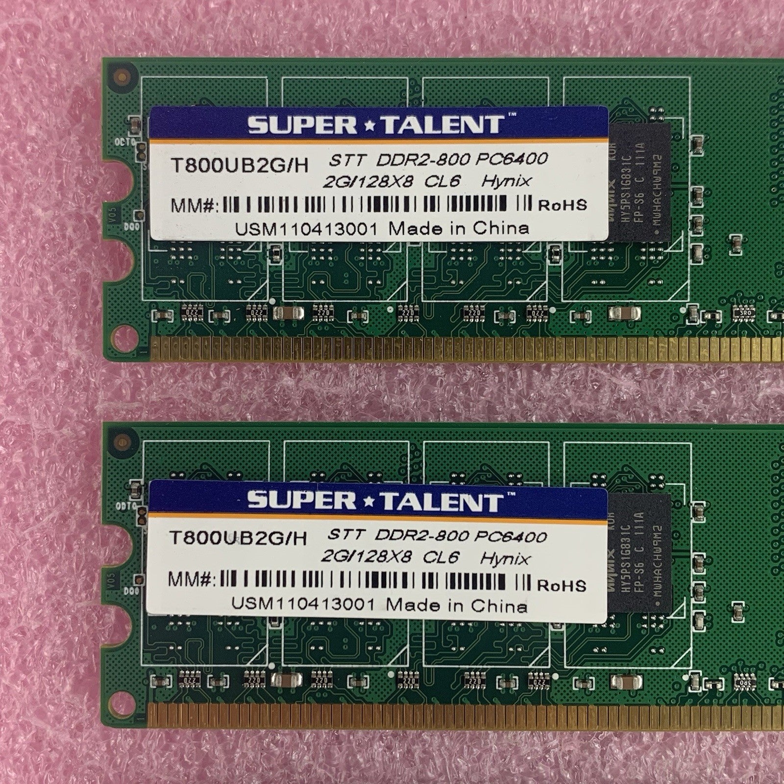 Super Talent T800UB2G/H STT DDR2-800 PC6400 4x2 GB Sticks Memory Ram Lot of 4x2
