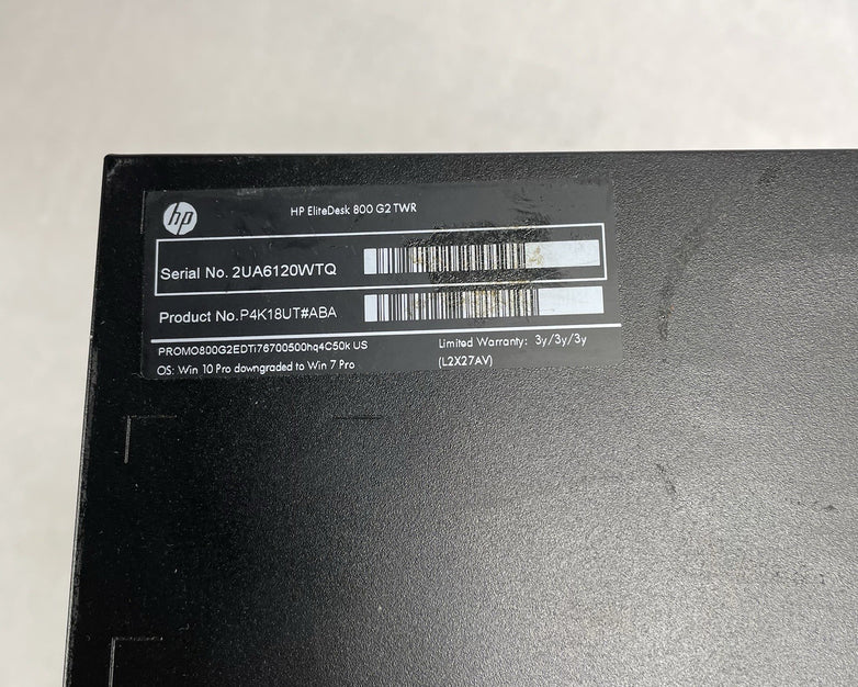 HP EliteDesk 800 G2  Intel i7-6200 3.90 GHz 16 GB RAM No HDD No OS