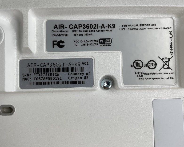 Cisco AIR-CAP3702I-A-K9 Wireless Access Point Lot of 10