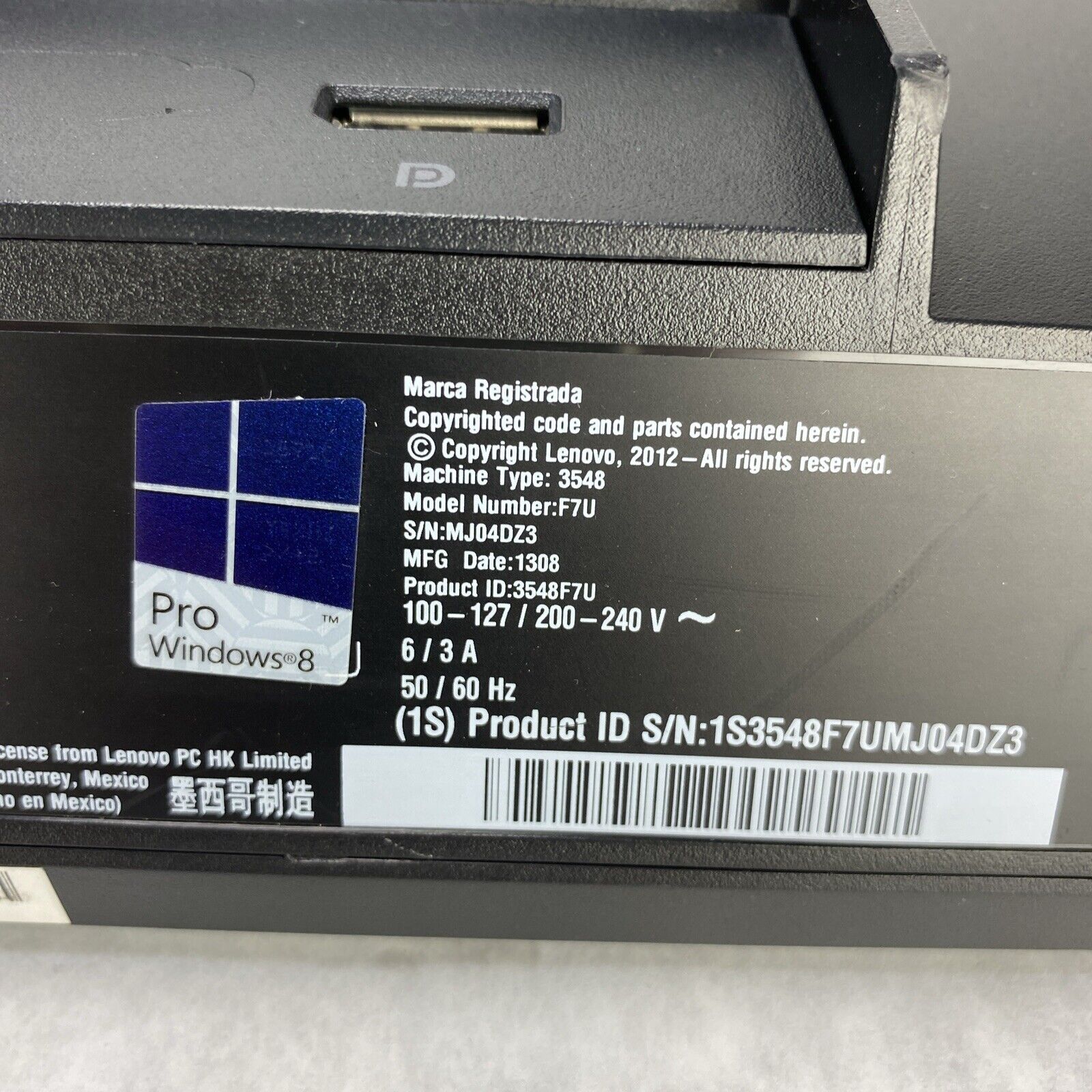 Lenovo ThinkCentre M72z 20" AIO I5-3470S 2.90GHz 4GB RAM No Stand No HDD No OS