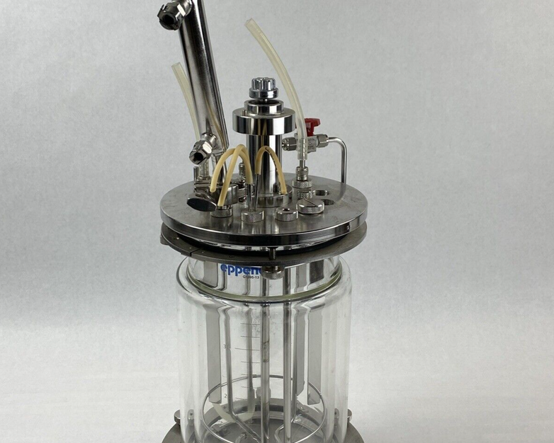 Eppendorf G-1395-13  3L Liter Glass Jacketed Vessel Bioreactor