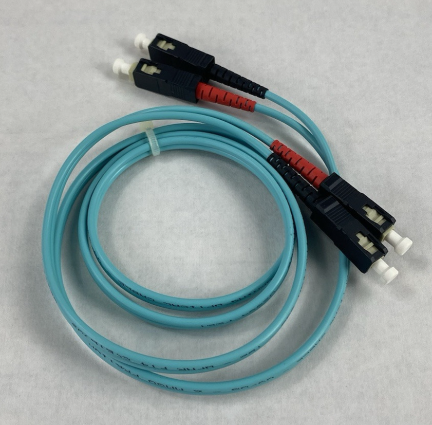 1M SC-SC MM DUP Aqua 10 Gig 50 um Fiber Patch Cable Lot of 4
