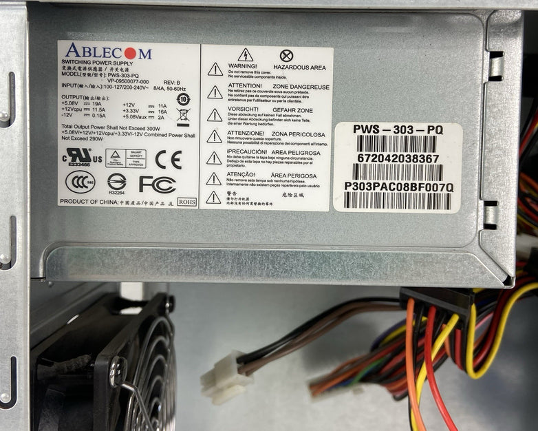 Supermicro CSE 731 Mid Tower Computer Case Ablecom PWS 303 PQ 300W PSU