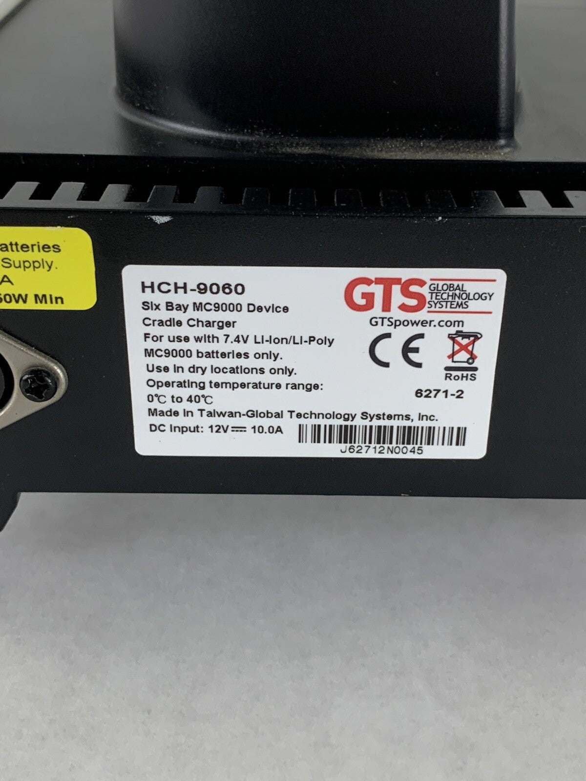 GTS Six Bay Battery MC9000 Device Charger HCH-9060 w/ Power Cord