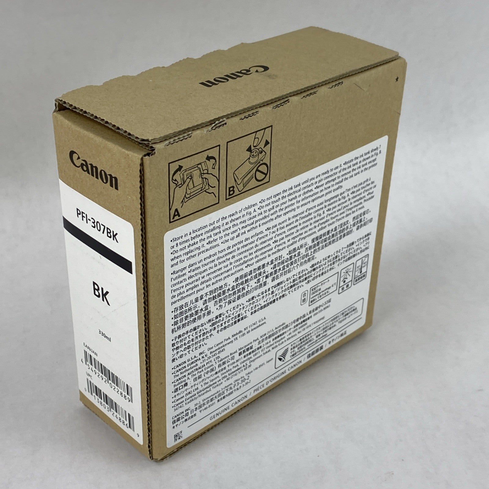 Canon PFI-307BK OEM Black Ink Tank for ImagePROGRAF iPF830/840/850 Exp 11/20239