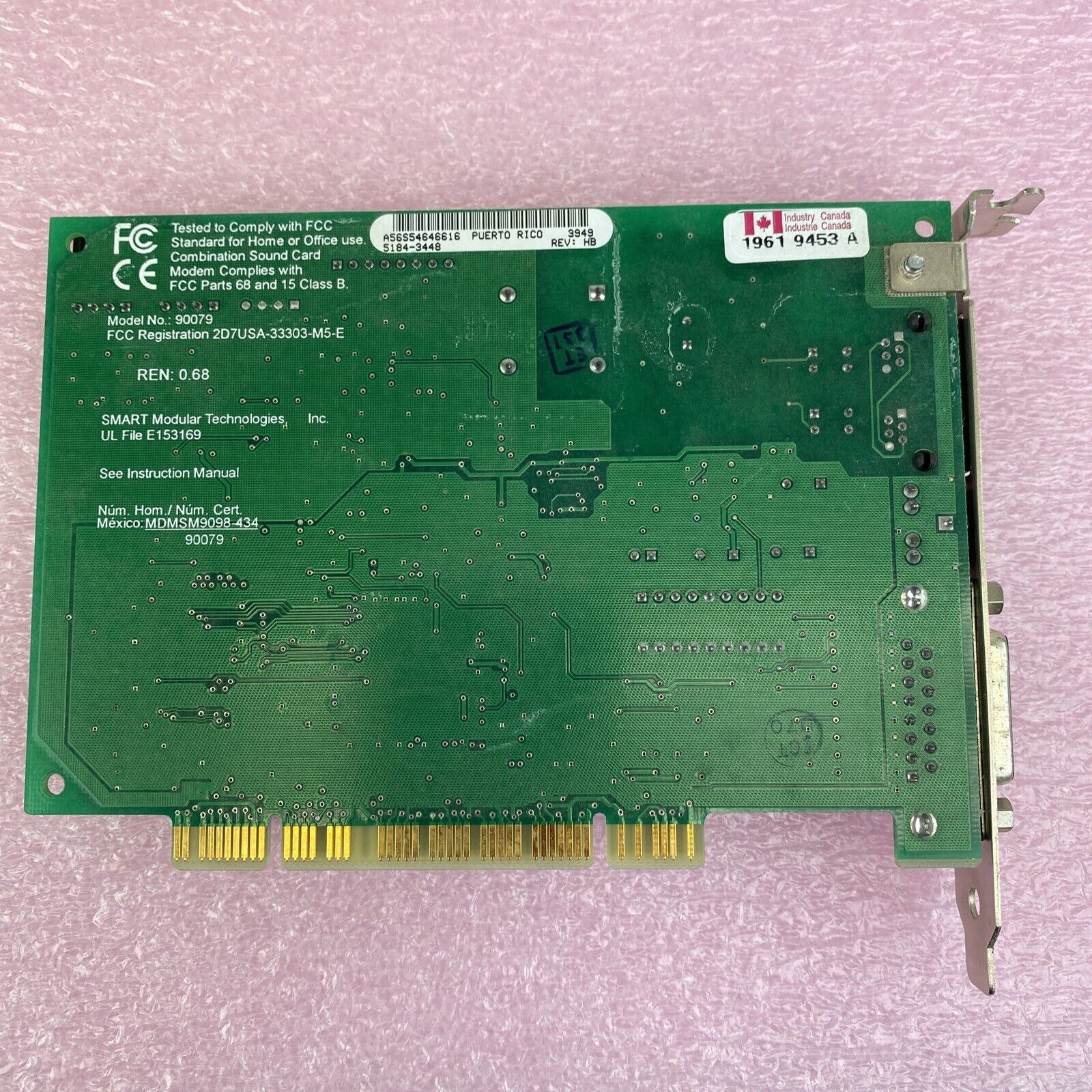 Smart Modular Tech 5184-9924 90079 PCI Sound Card Modem (Lot of 2)