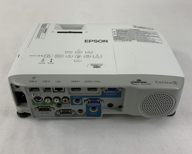 Epson PowerLite 98H H687A LCD Lamp Projector 2964 Lamp Hours - No Remote