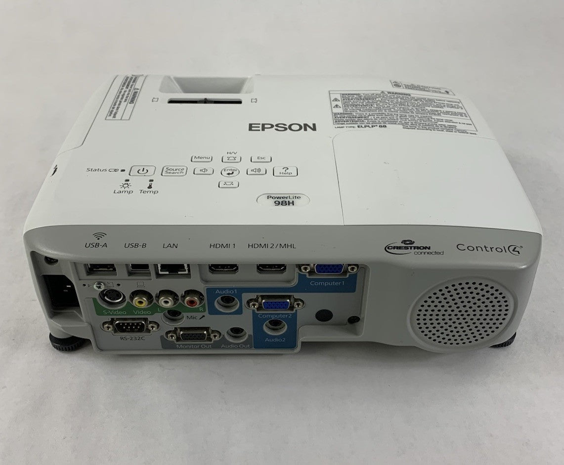 Epson PowerLite 98H H687A LCD Lamp Projector 2964 Lamp Hours - No Remote3