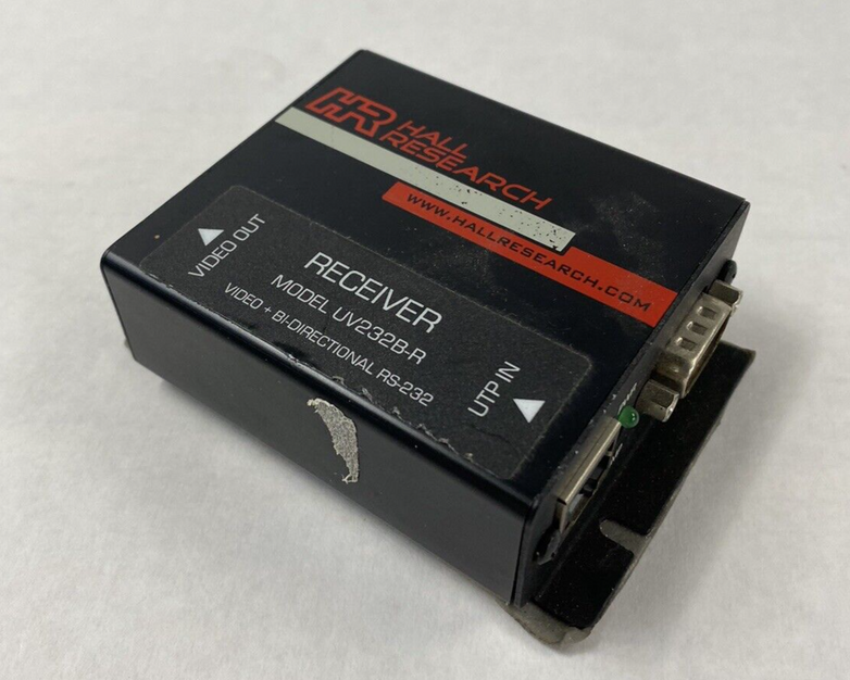 Hall Research Receiver UV232B-R Video + Bi-Directional RS-232 Untested
