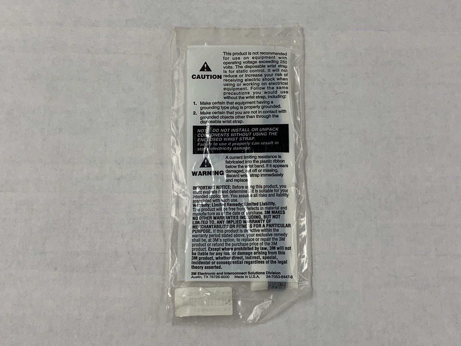 SUN 250-1007-01 Brand 3M 2209 Static Protection Wrist Grounder Lot of (6)