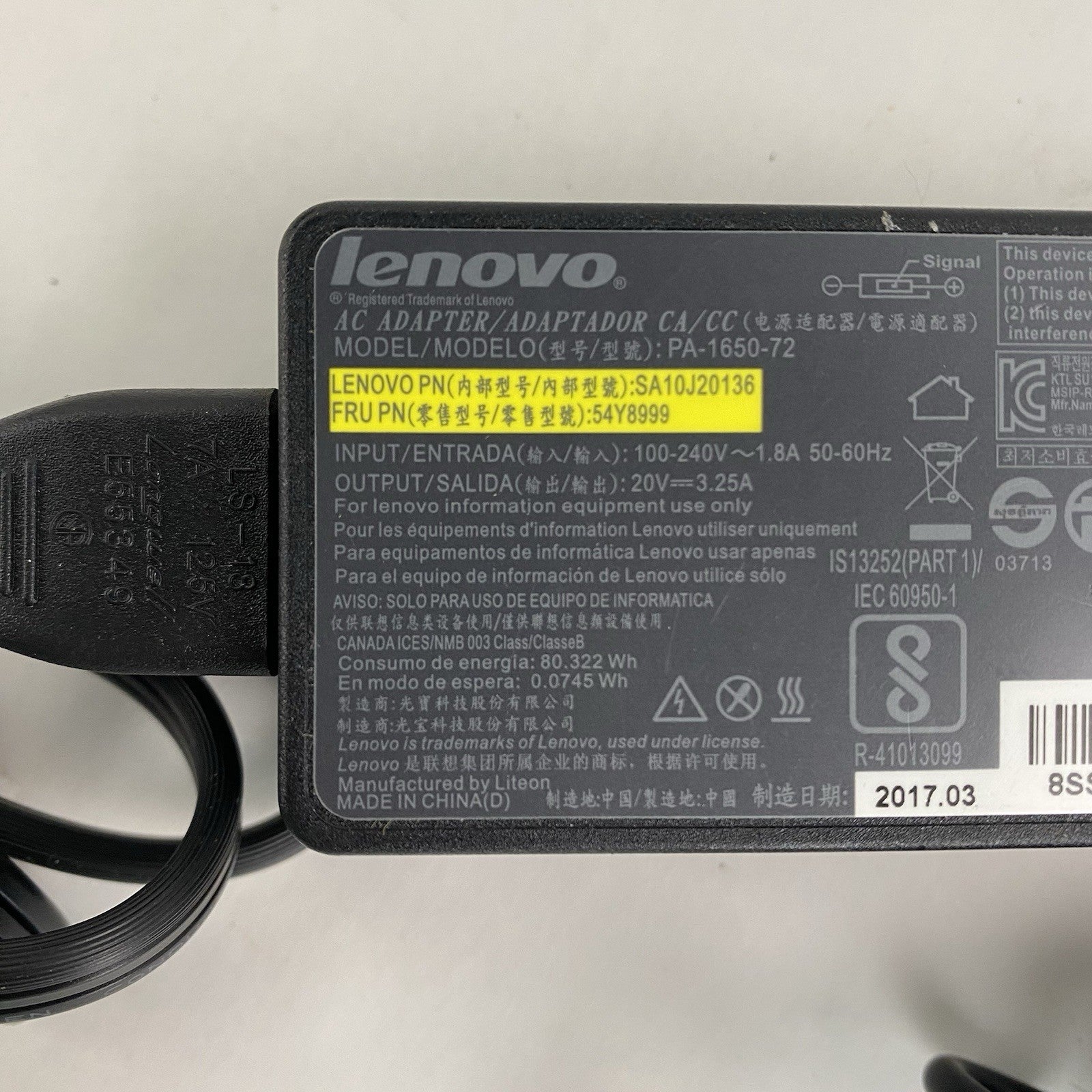 Lenovo PA-1650-72 65W AC Adapter Mixed Lot of 56