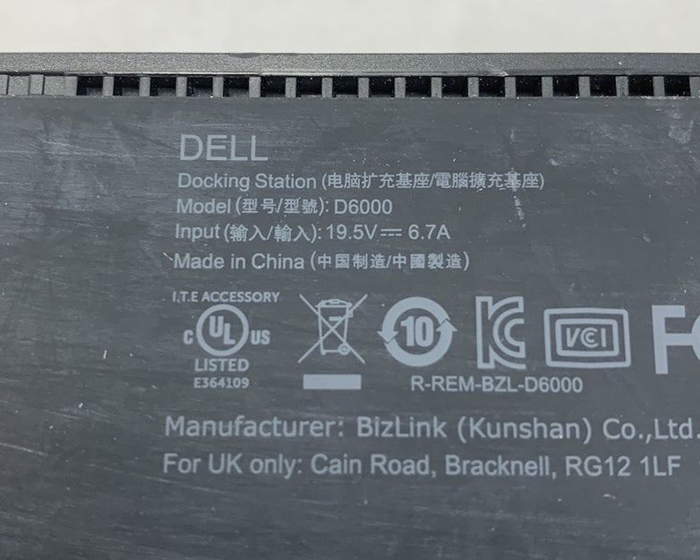 Dell D6000 19.5V 6.7A Docking Station