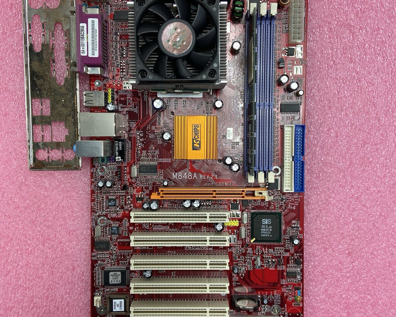 ECS PC Chips M848A Motherboard AMD Athlon XP 1.25GHz 1GB RAM w/IO