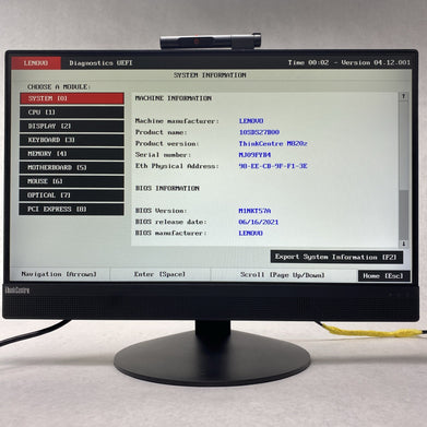 Lenovo ThinkCentre M820z 22" AIO Intel Core i7-8700 3.20GHz 8GB RAM No HDD No OS