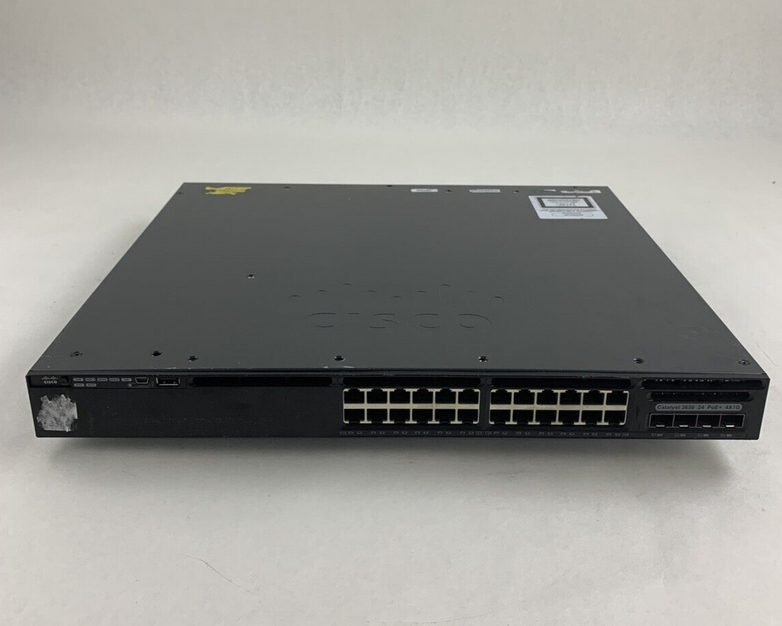 Cisco WS-C3650-24PS 24-Port Gigabit PoE Switch Managed Tested