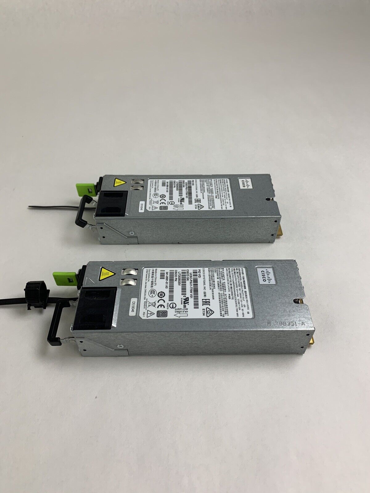 LOT OF 2 Cisco UCSC-PSU1-770W V01 770W Power Supply PS-2771-1S-LF Tested