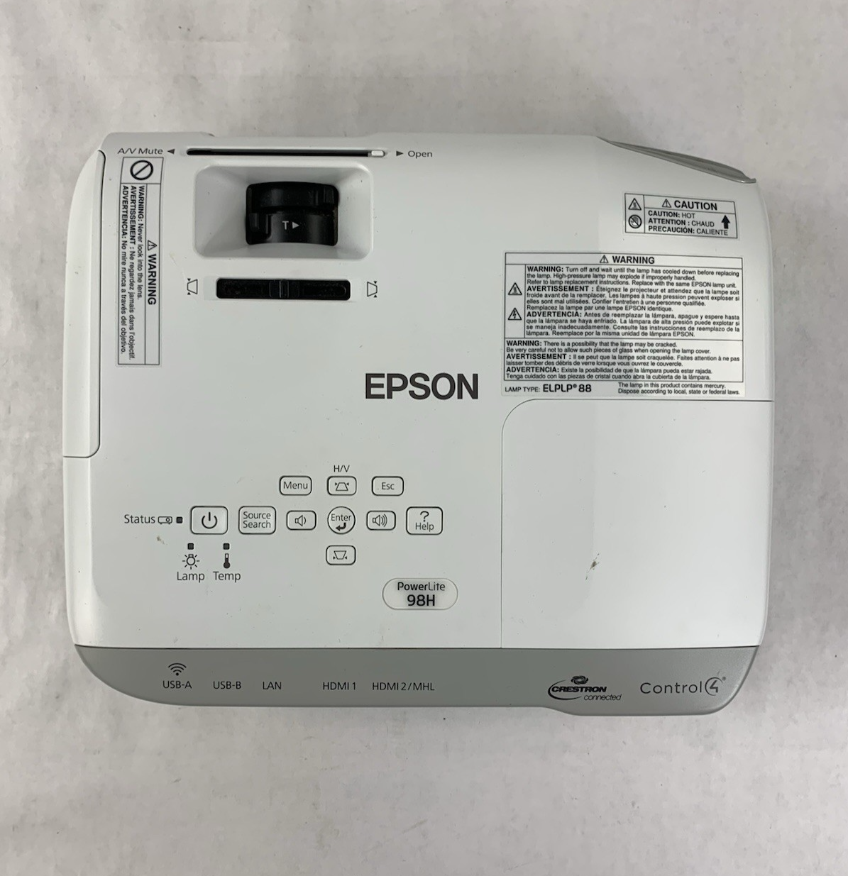 Epson PowerLite 98H H687A LCD Lamp Projector 1738 Lamp Hours - No Remote6