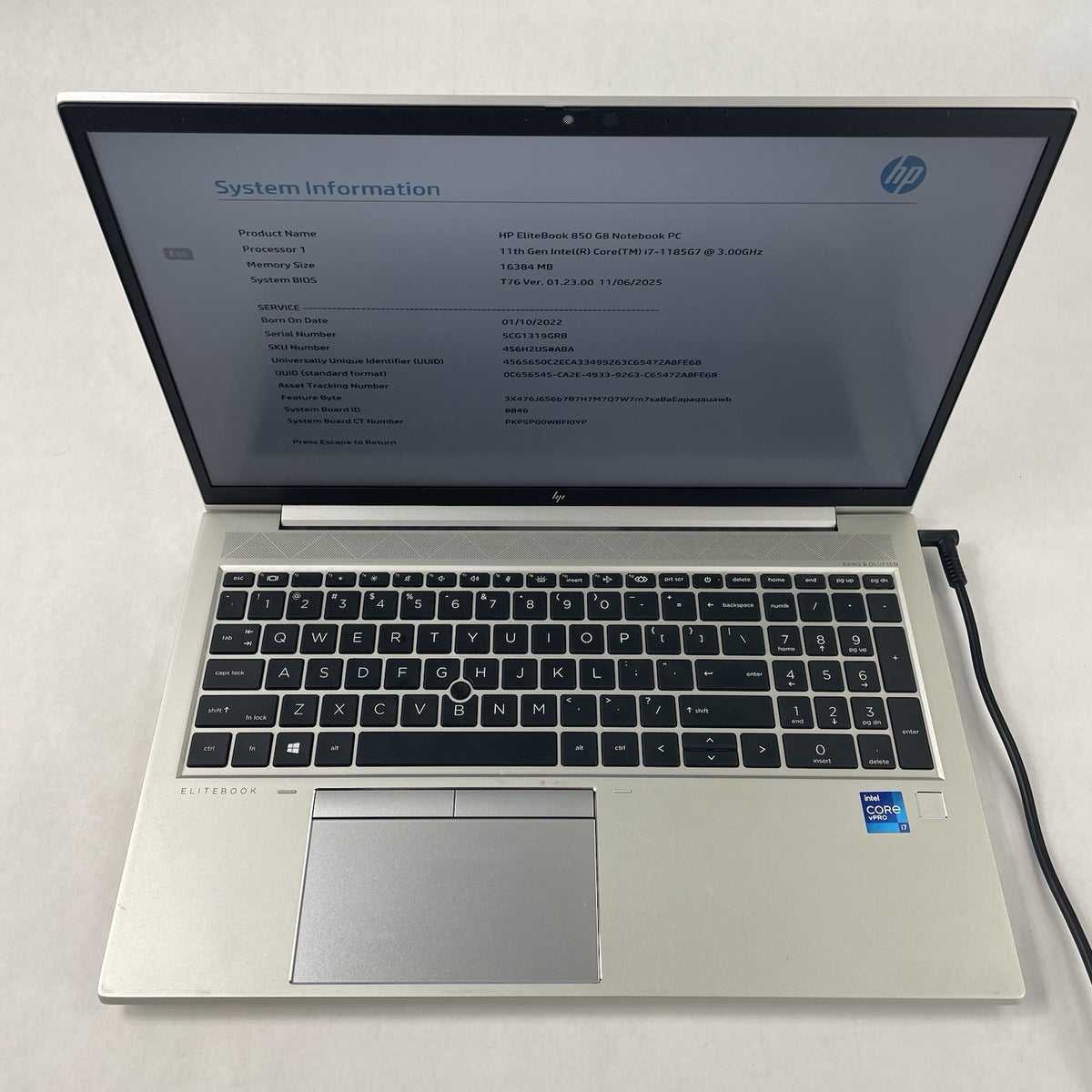 HP EliteBook 850 G8 15.6" i7-1185G7 3.00 GHz 16 GB RAM No SSD/OS/AC/Batt2