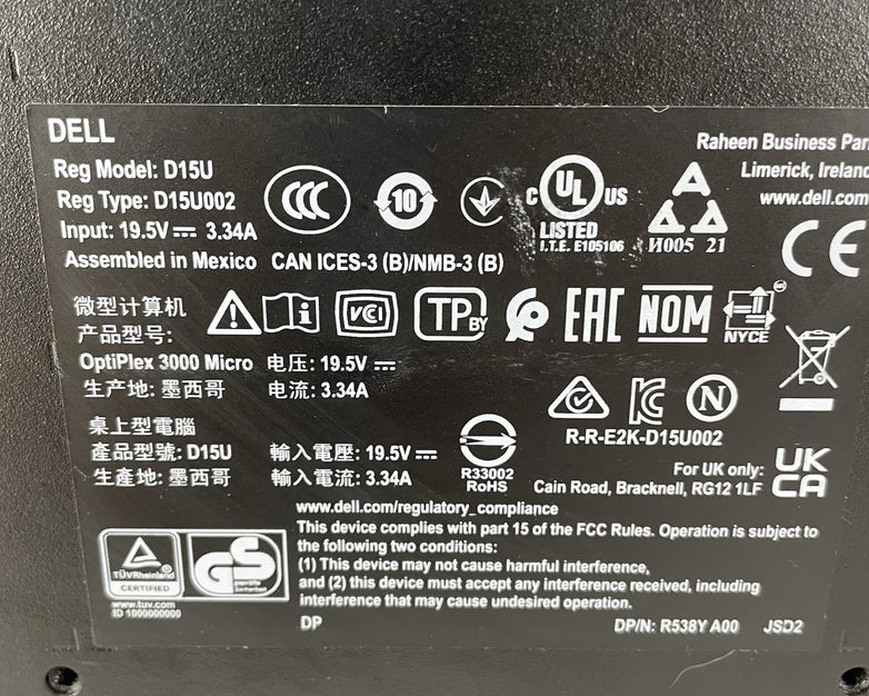 Dell OptiPlex 3000 SFF I5-12500T 3.50 GHz 16 GB Ram No SSD No OS