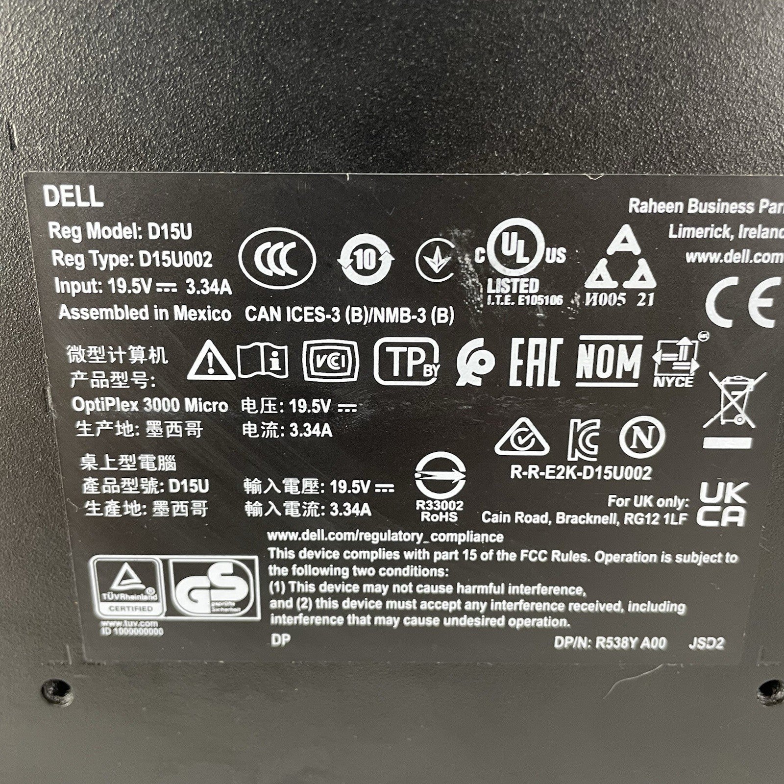 Dell OptiPlex 3000 SFF I5-12500T 3.50 GHz 16 GB Ram No SSD No OS