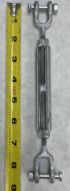Galvanized Jaw and Jaw 3/8" Turnbuckle 8.5" to 12" (Lot of 4)
