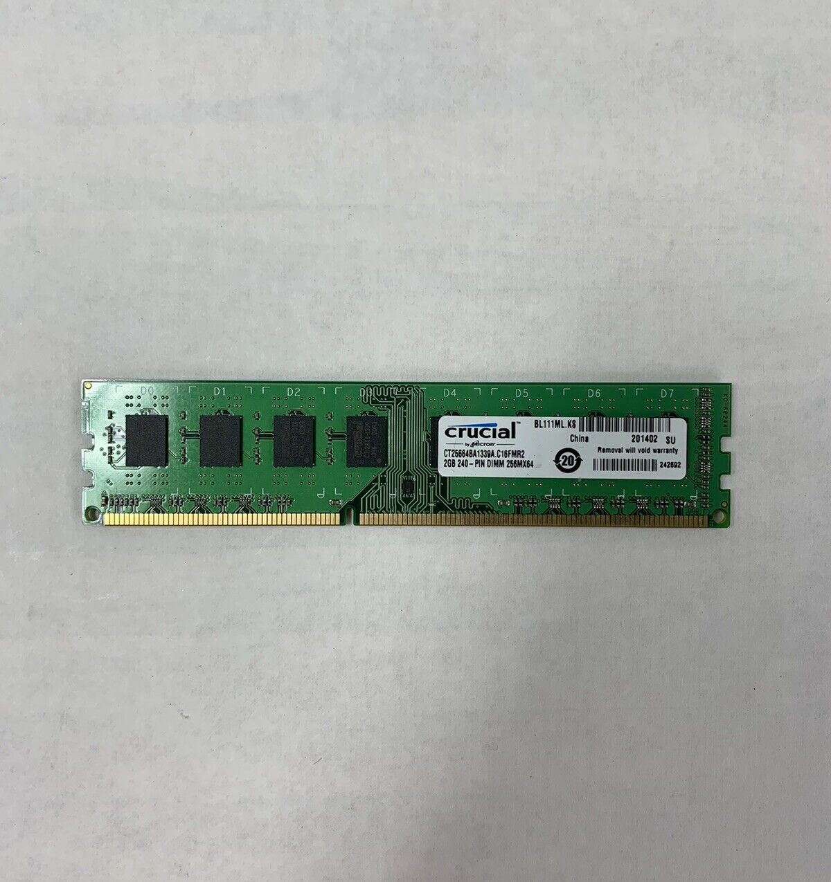 Crucial 2GB 240-Pin DIMM 256MX64 Memory CT25664BA1339A.C16FMR2 (Lot of 6)